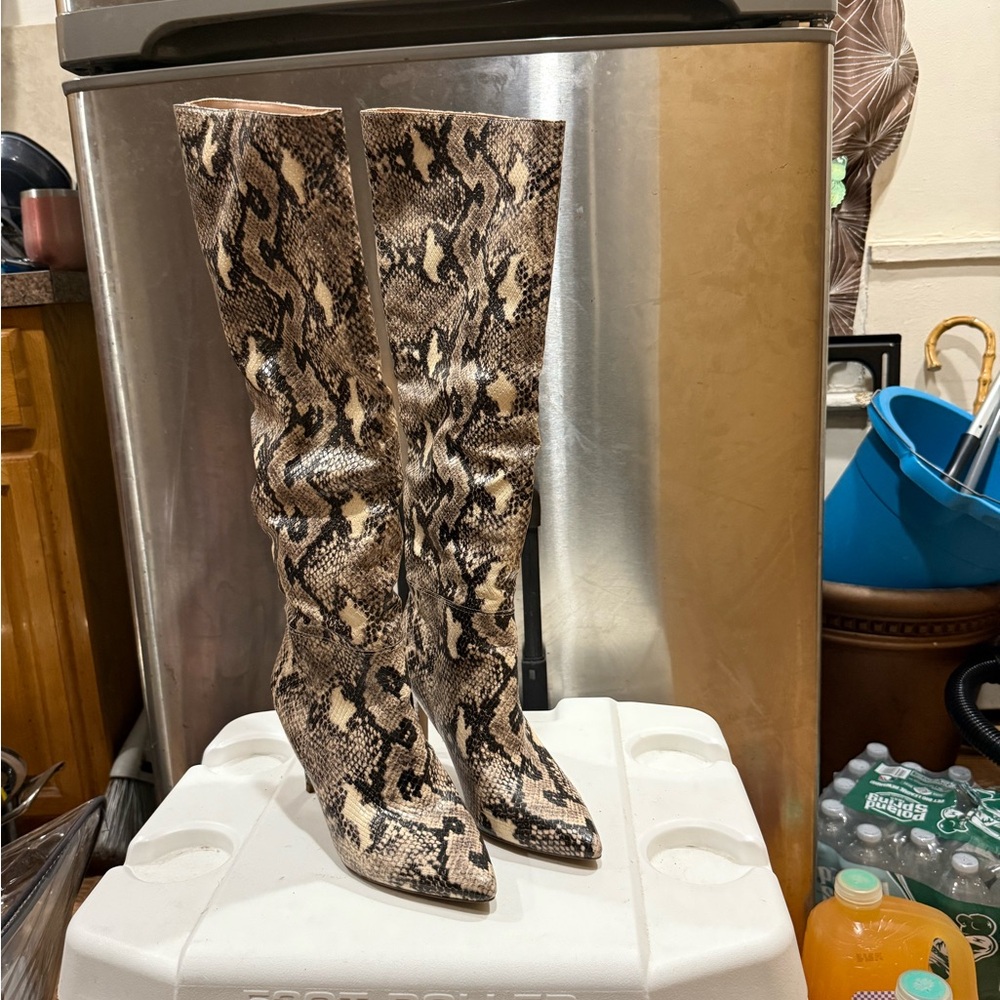 Steve Madden Snake Print Heeled Boots